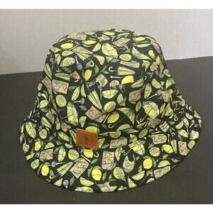William Murray Golf Reversible Bucket Hat Lemon Life Print Black OSFM Mint
